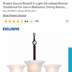 Project Source 3 Light Chandelier 
