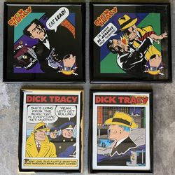 Dick Tracy Framed Poster Prints Lot of 4 Pop Art Comic Strip Posters