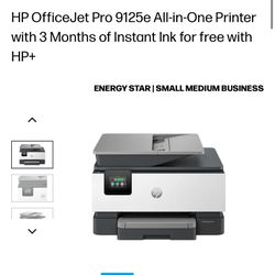 Hp Office Jet Pro 9125 E All In One Printer 