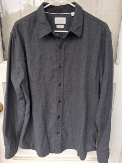 Weatherproof Men's Gray Flannel Button-Up Shirt