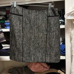 Pretty Short, Tweed, Black, Silver Gray Skirt