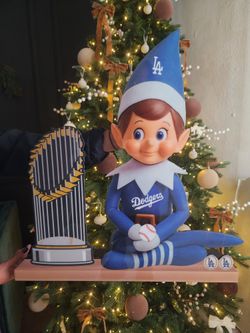 Dodgers Elf On The Shelf Wooden Decor, Handmade, 24inch