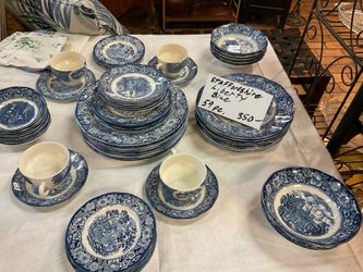 Staffordshire Liberty Blue 59 pieces $350