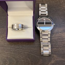 Movado Watch And Matching Diamond Ring Set - 300.00