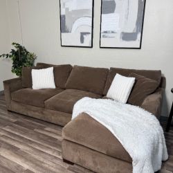 Crate & Barrel Brown Sectional Couch DELIVERY WITHIN A WEEK