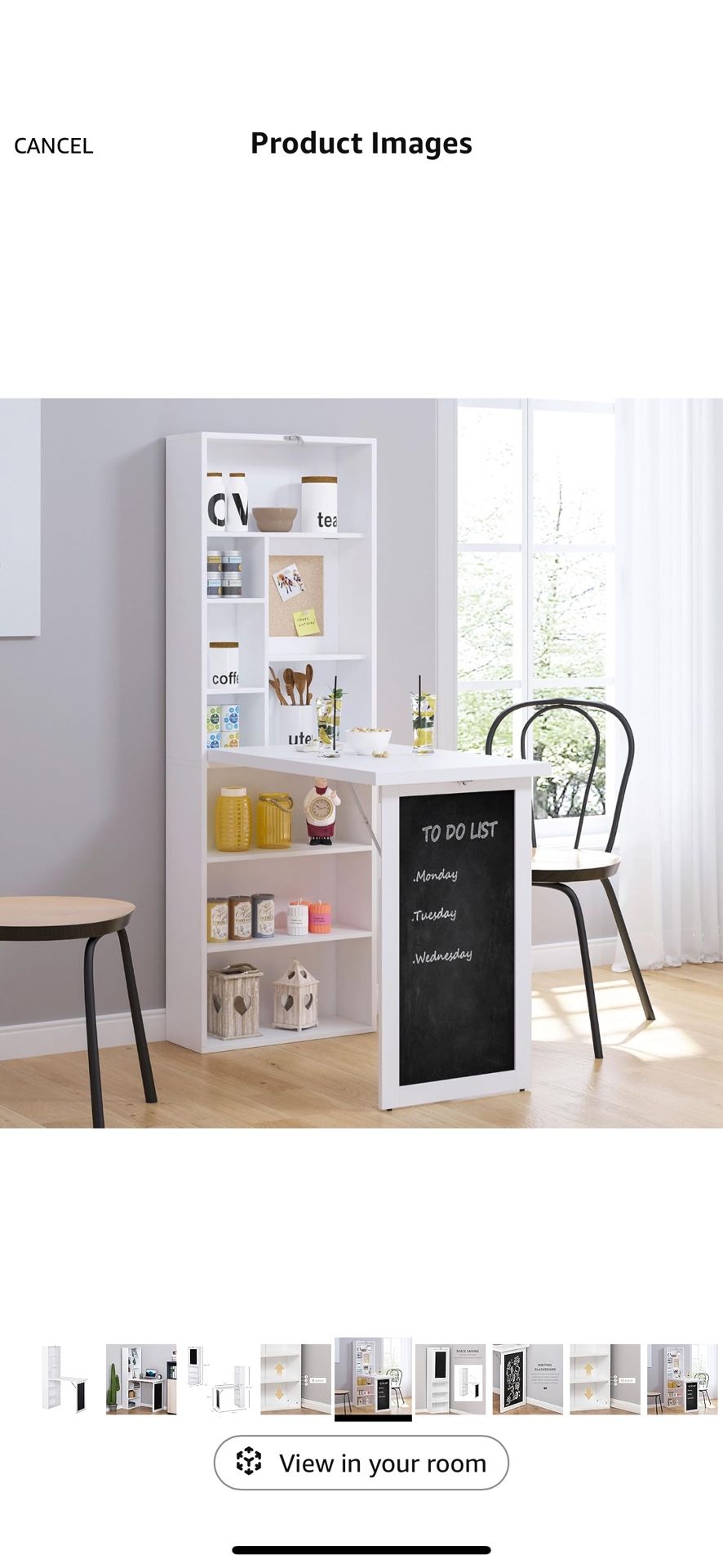 HOMCOM White Fold-Out Convertible Writing Table