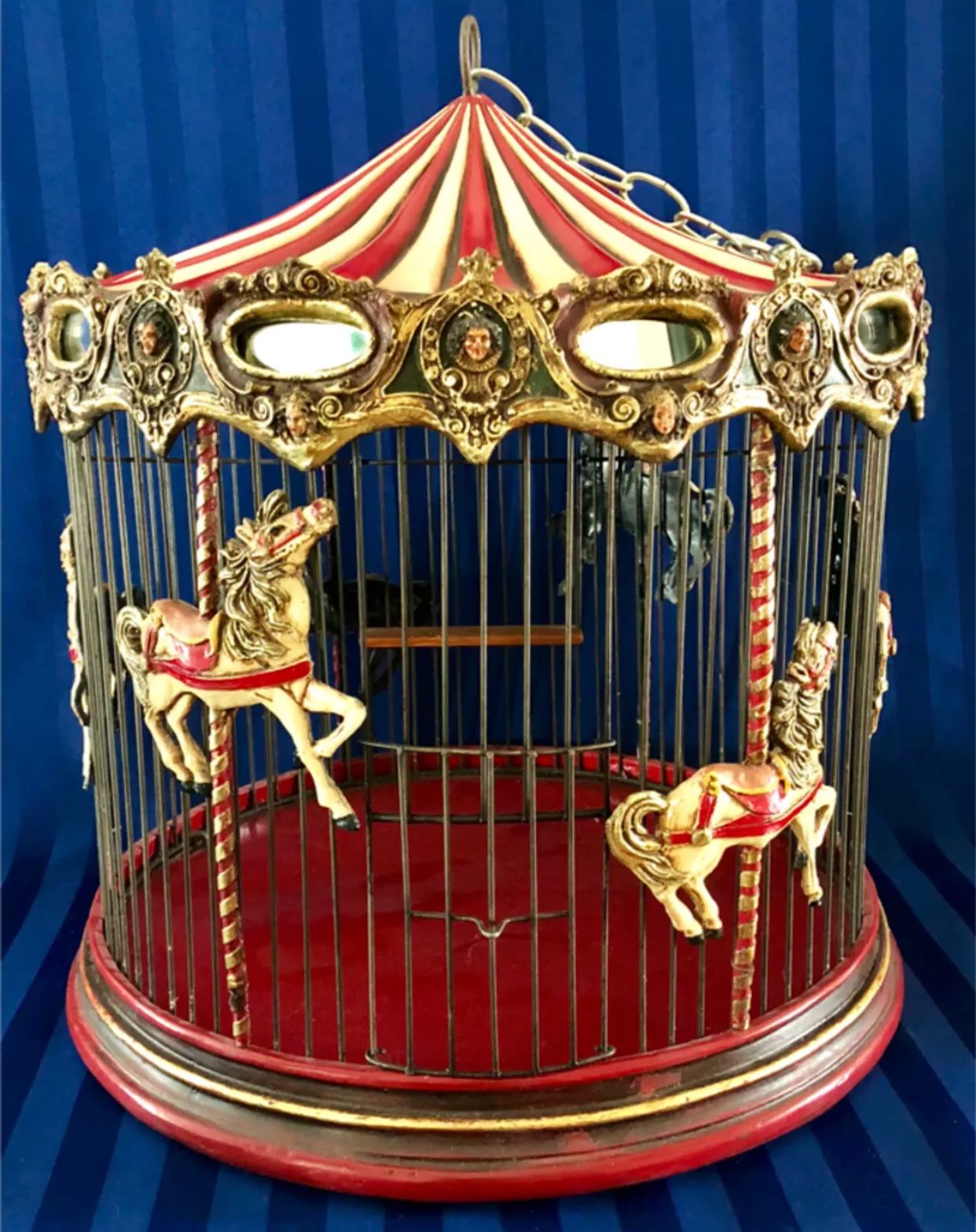 Large Unique Large Carousel Hanging Birdcage Small Pet Cage Carrier