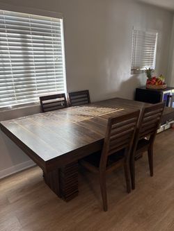 Real wood rectangular table