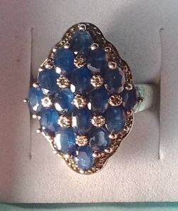 Genuine Blue Sapphire's and Diamonds Ring