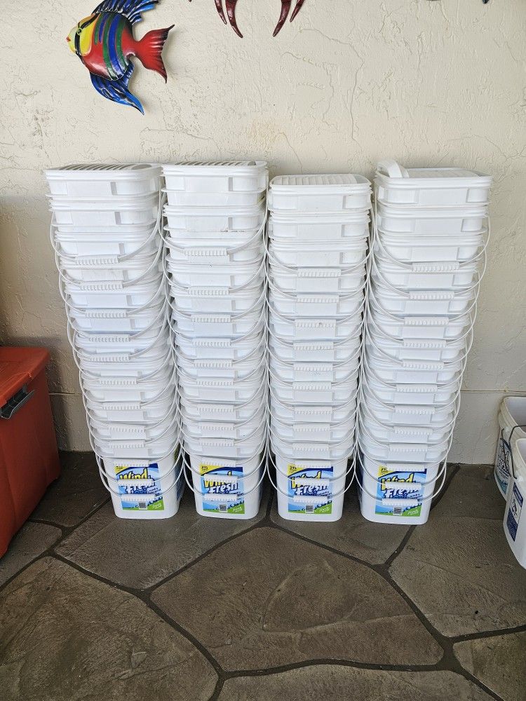 Buckets With Covers 3 For $5.00