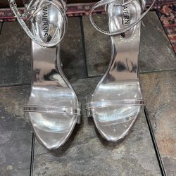 Brand New Sexy Clear and Silver Heels - size 7
