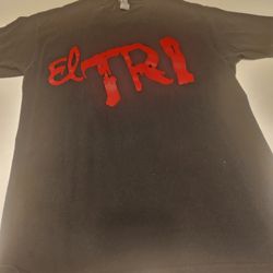 El TRI Black Red Graphic Print Men's T-Shirt Medium Music Alex lora