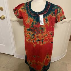 NWT Woman’s Batik House Coat From One Of The Caribbean Islands Size Medium 