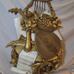 Vintage Syrco 7236 Gold Musical Instrument  Wall Hanging.  1971