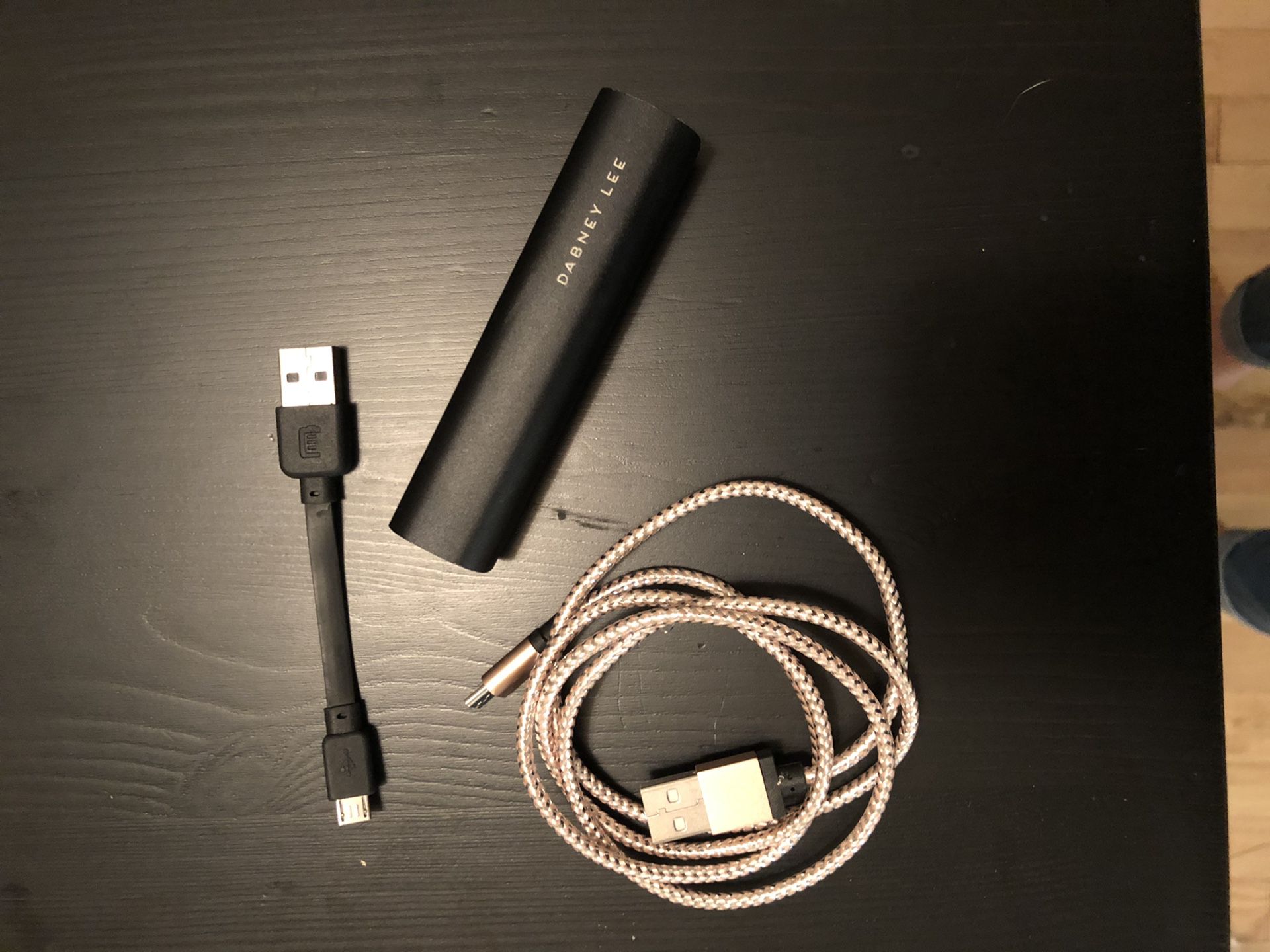 External battery with charging cables