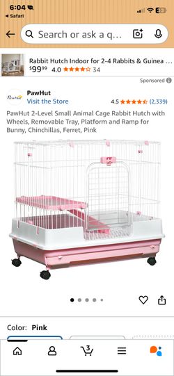 PawHut 2-Level Small Animal Cage With wheels