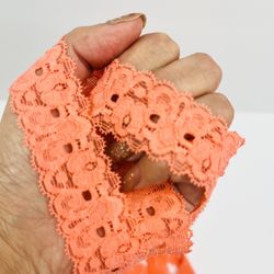 Orange Lace Trim For Baby Headband Ps