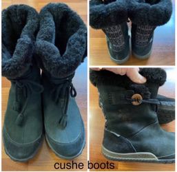 woman fur winter boots size 7