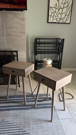 2 mid century modern night stands