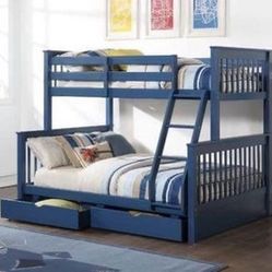 Brand New Navy Blue Twin/Full Bunk Bed