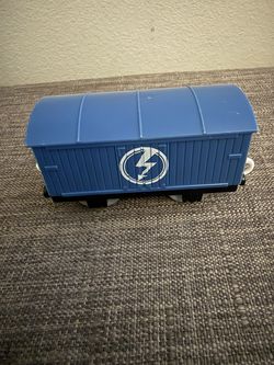 Thomas & Friends - Trackmaster 2009 Blue  Cargo Car w/lightning Bolt