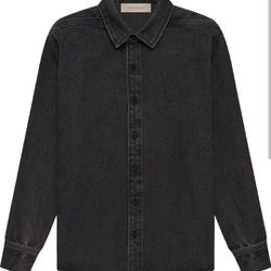 Fear of God Essentials Kids Long-Sleeve Denim Shirt 'Black Denim' 6/7