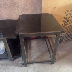 Modern Black Glass Side Table / End Table