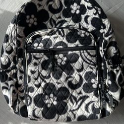 Vera Bradley black and white floral backpack