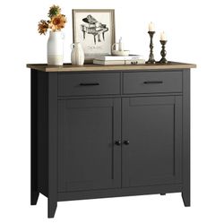 Black Accent Cabinet With 2 Doors