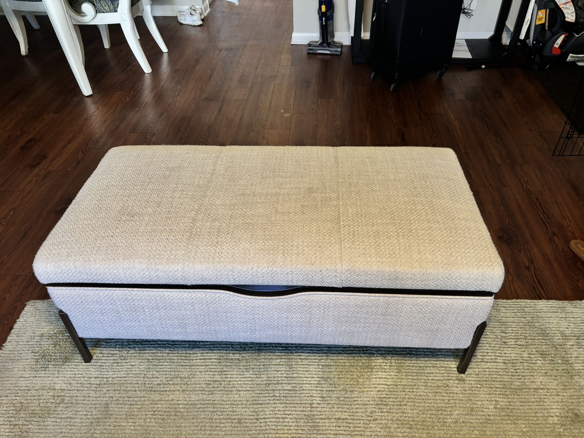 White Ottoman w/ storage