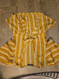 Yellow and White Striped Shirt