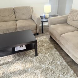 Sofa + Loveseat. 2 Piece Living Room Set With Table.