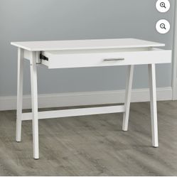 Paulo wood writing desk with drawer weathered white