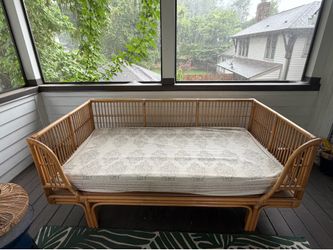 World Market Rattan Day Bed with Cover