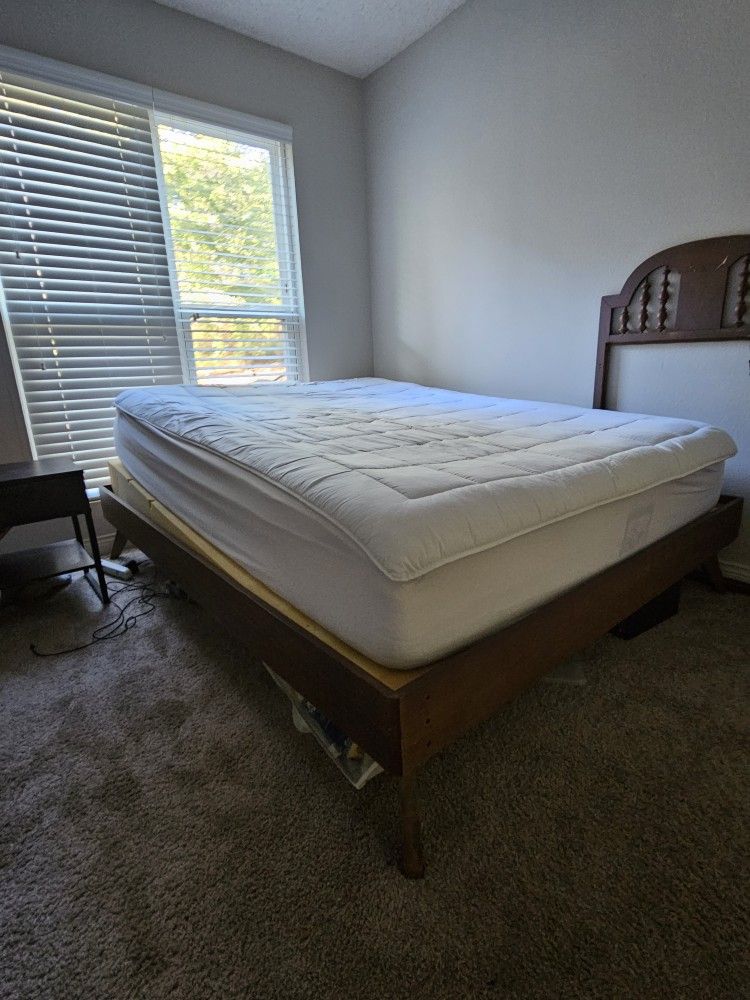 MOVING SALE Queen Size Bed Frame & 1 Nighstand Set- Mattress Optional