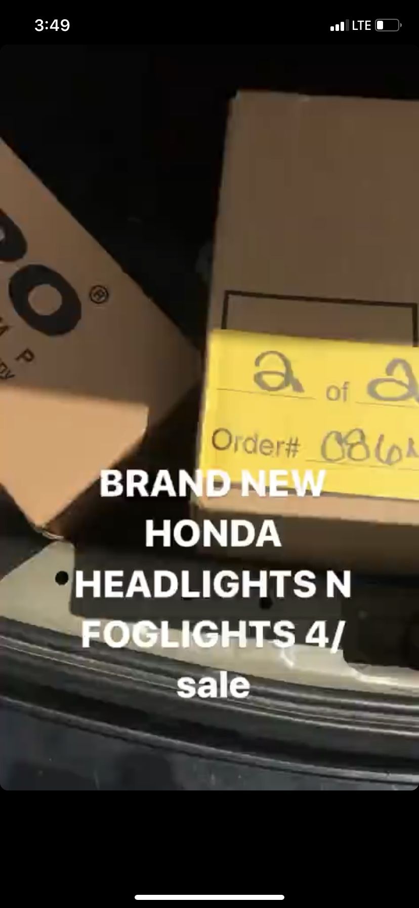 Honda headlights and foglights