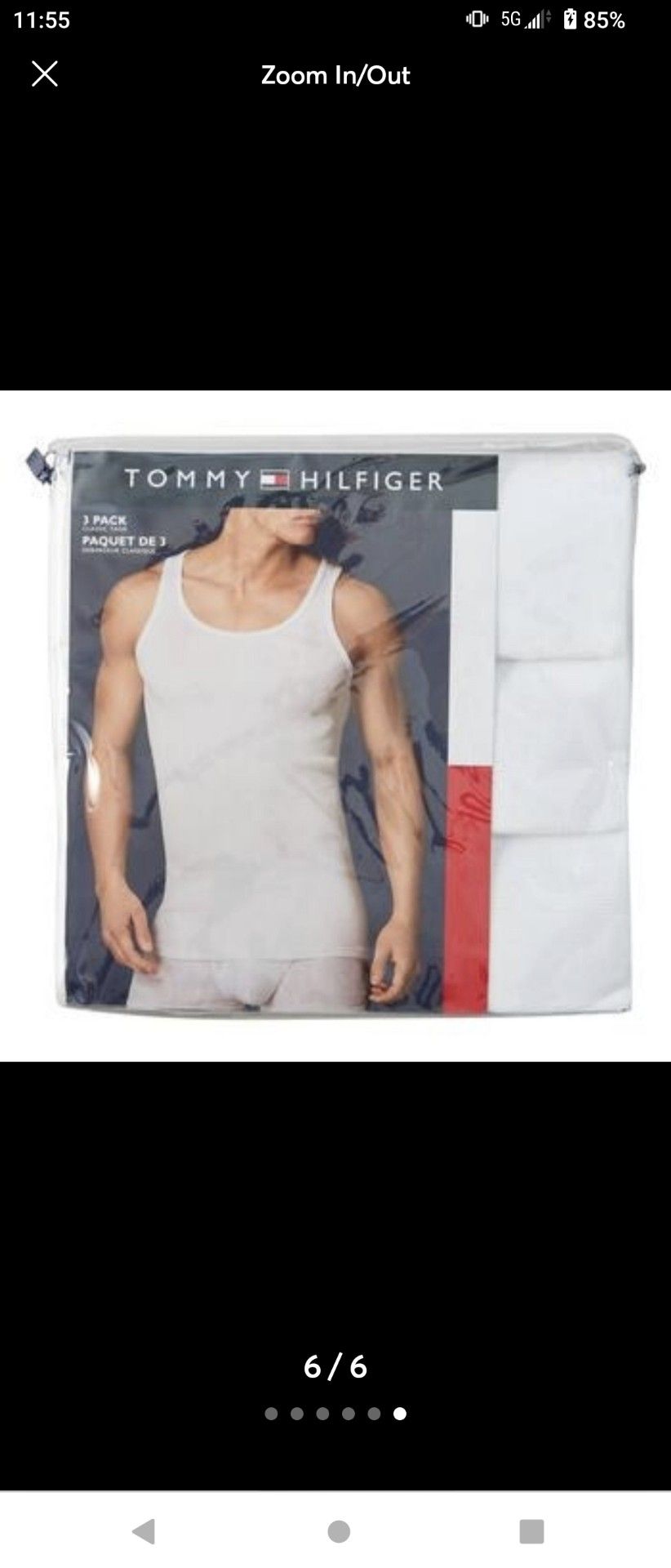 Tommy Hilfiger Cotton Classics Tank 3PK White Size M
