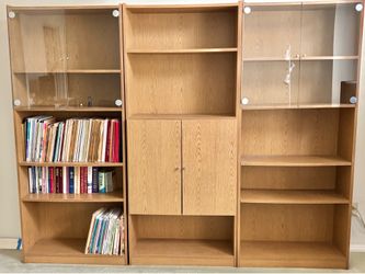 3-Piece Entertainment / Display Wall Unit Cabinet Set - Excellent Condition