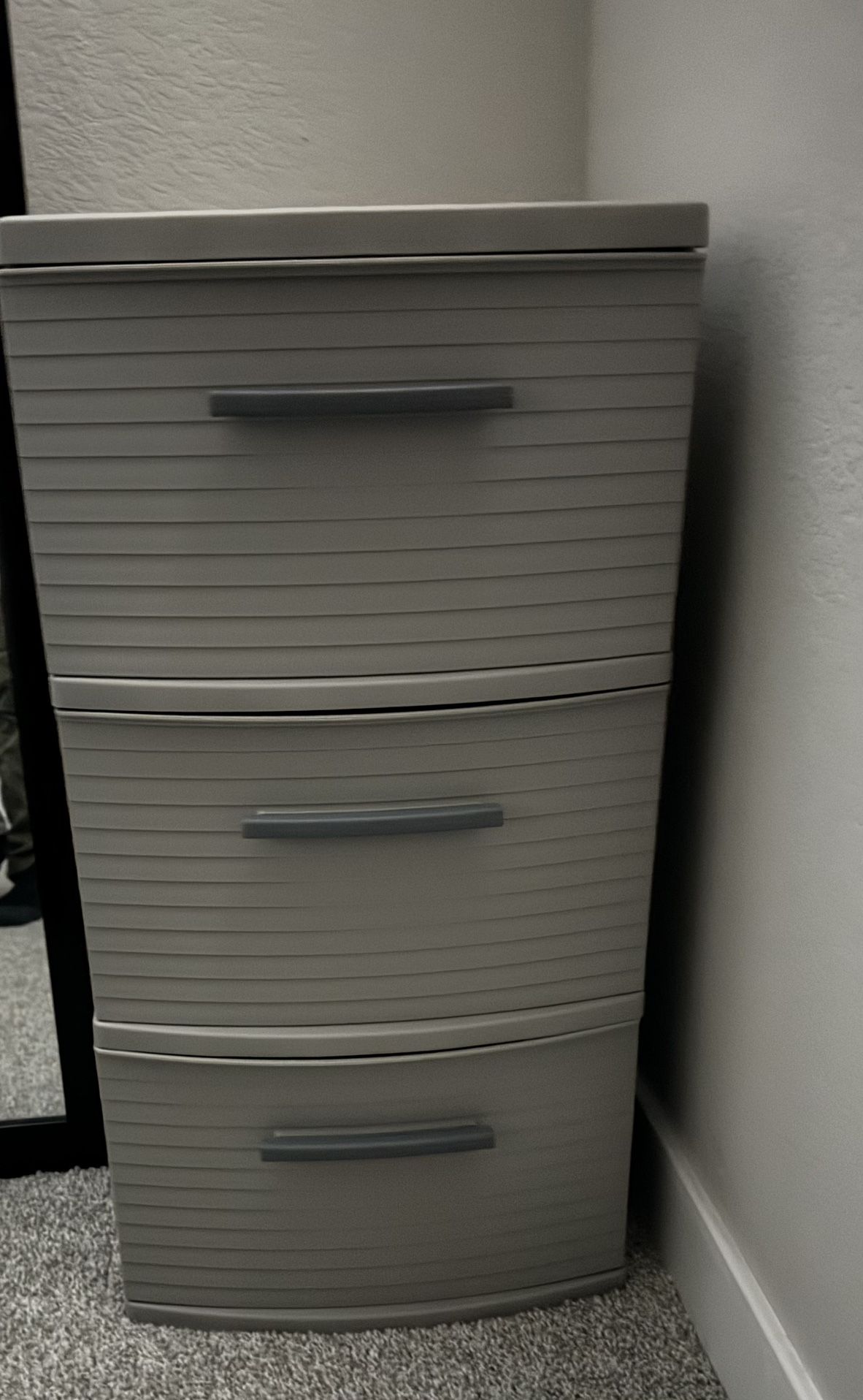 Grey Plastic Storage Drawers