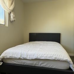 Twin Black Platform Bed Frame + Mattress