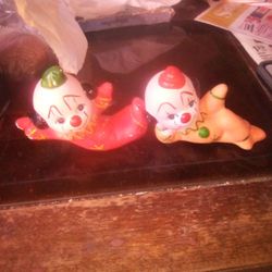 Pair Of Ceramic Clowns