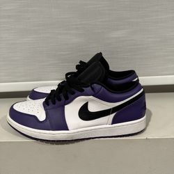 Jordan 1 Low Court Purple White - Size 12.5
