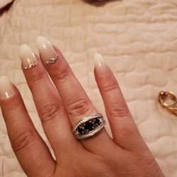Sapphire zircon Ring