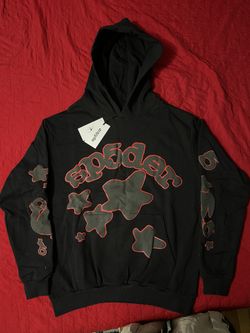 Sp5der Beluga Grey & Red Hoodie Size L & M