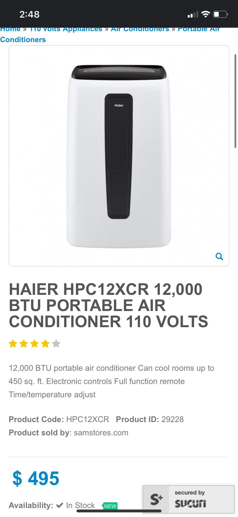 Haier Portable Air Conditioner