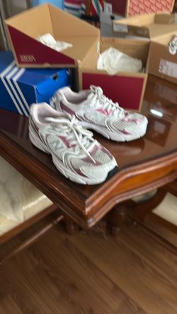 Pink and white new balance size 4.5y