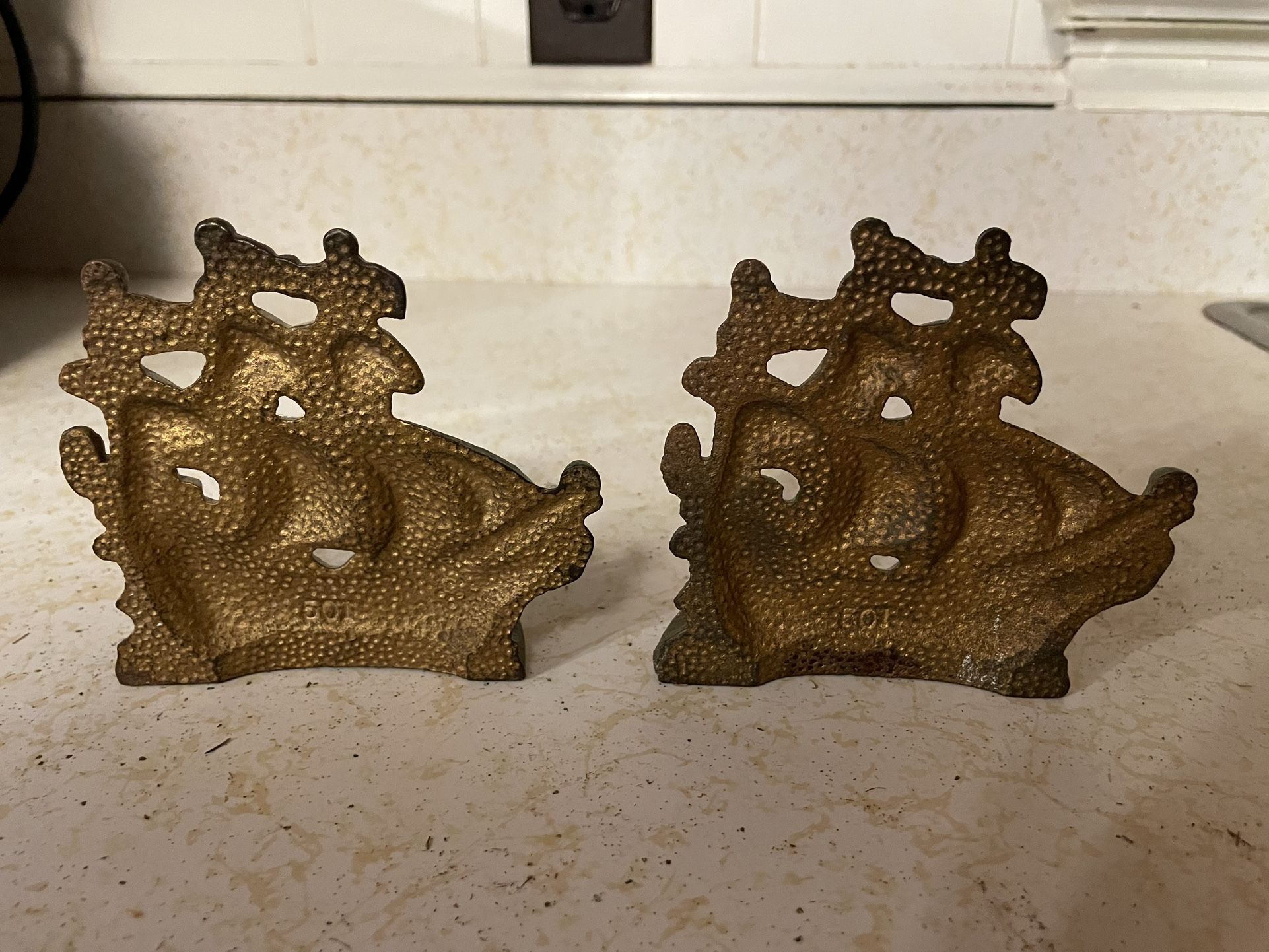 Vintage Brass Bookends