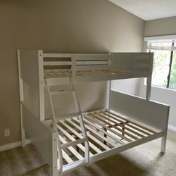 Twin/full bunk bed. Available in espresso & white. Assembly required. Assembly not included. Tax included. Free local delivery. $350 bunk bed only. $5