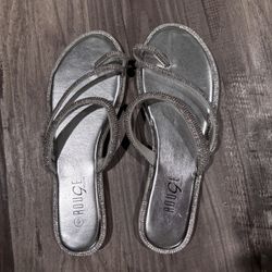 silver sparkly sandals
