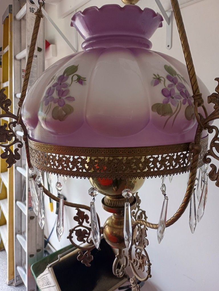 1880's Antique Victorian Parlor Oil Lamp